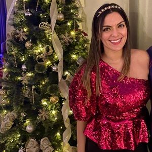 Zara sequined Asymmetric top